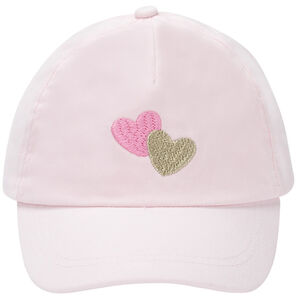 Denim pet met geborduurde hartjes voor meisjes 