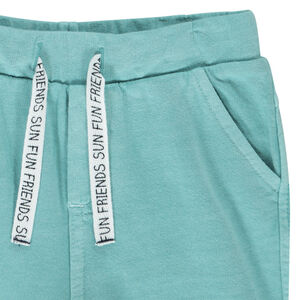 Bermuda en molleton uni à cordons imprimés pour bébé garçon 