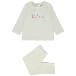 Pyjama long 2 pièces en velours pour bébé fille 