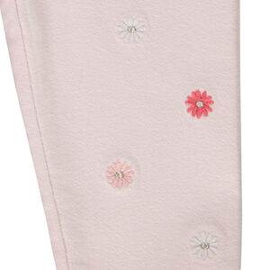 Jean en denim avec fleurs brodées pour bébé fille 