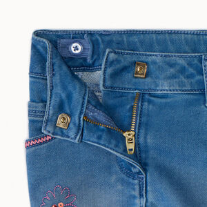 Short in denim met borduursels en pailletten meisjes 
