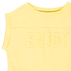 Korte mouwen T-shirt met reliëftekst voor meisje 