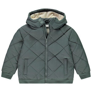 Donsjas in effen nylon met microfleece voering voor jongens 