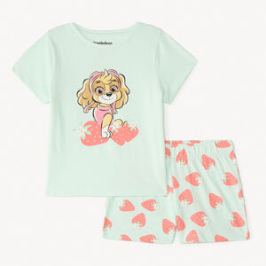 Set van 2-delige pyjama t-shirt + short Stella van Paw Patrol voor meisjes. 