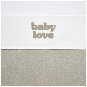 Laken wieg applicatie "Baby Love" 75x100cm Sand Melange 