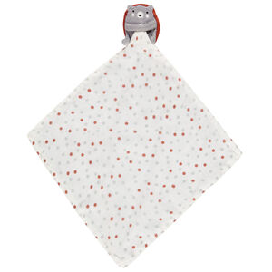 Knuffeldoekje met print van een egeltje en stippen voor baby jongen 