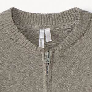 Gebreid vest met effen teddycol voor babyjongens 