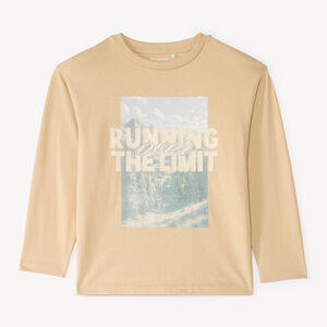 Oversized langarm T-shirt met fotoprint van bergen voor jongens 