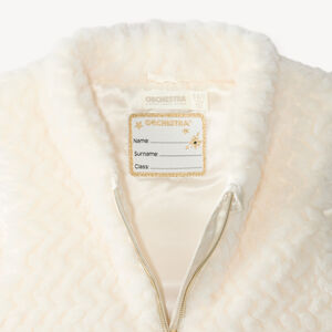 Mouwloze meisjesjacket van faux fur met rits 