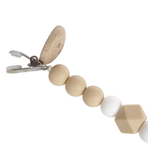 Fopspeenhouder van silicone - Beige 