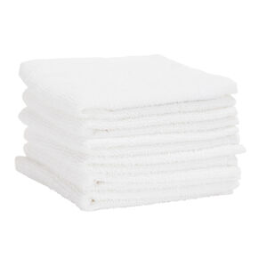 Lot de 6 débarbouillettes éponge 25 x 25 cm 