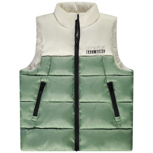 Donsjas mouwloos gewatteerd en tweekleurig voor jongens 