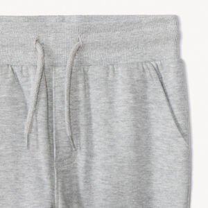 Sportset in effen fleece voor jongens lichtgrijs gemêleerd 