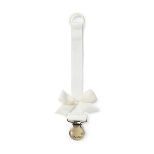 Attache-sucette avec nœud vanilla white 