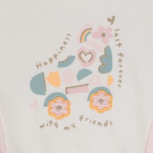 Ensemble jogging molleton print roller pour bébé fille 