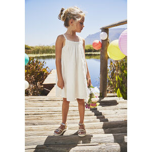 Robe de cérémonie en broderie anglaise pour fille 