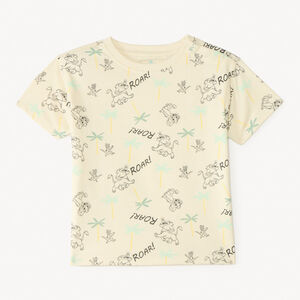 T-shirt met korte mouwen 1/2 oversize bedrukt met Disney's Le Roi Lion voor babyjongen 