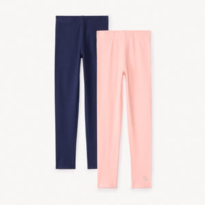 Lot de 2 leggings en jersey uni pour fille 