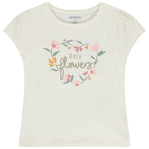 T-shirt manches courtes printé à paillettes pour fille 
