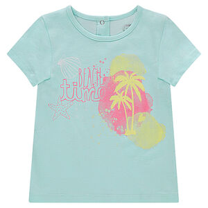Tee-shirt manches courtes en jersey avec print fantaisie 