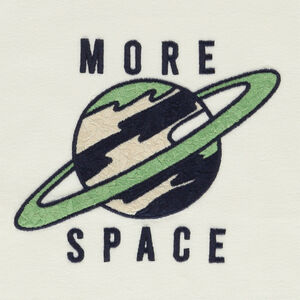 T-shirt manches courtes patch brodé planète pour garçon 