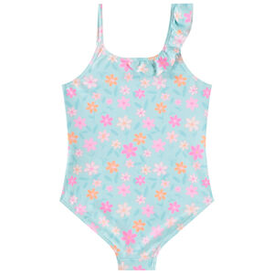 Maillot de bain 1 pièce imprimée fleurs fille 
