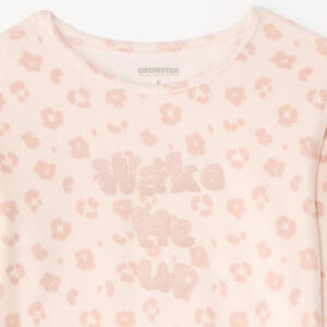 Pyjama 2 pièces en velours pour fille avec imprimé léopard 