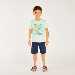 T-shirt met korte mouwen, fantasiedruk en velours patch voor jongens 
