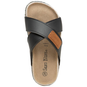 Mules à brides effet cuir avec étiquette en daim pour garçon 