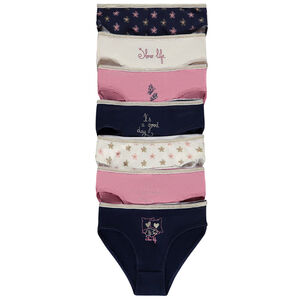 Set van 7 slipjes van jersey met fantasieprint voor meisjes 