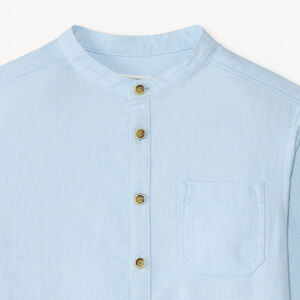 Chemise manches longues à col mao garçon 