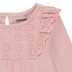 Lange mouwen T-shirt met Engels borduursel voor meisjes 