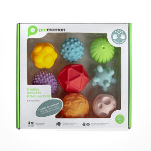 Set de 8 balles sensorielles texturées 