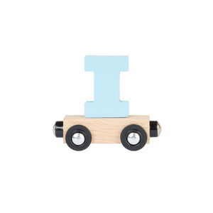 Houten "I" wagon - lichtblauw 