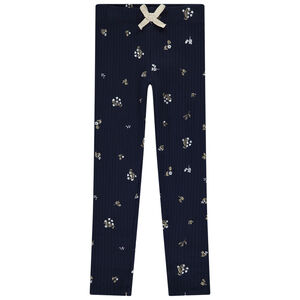 Legging côtelé à imprimé pailleté fille 