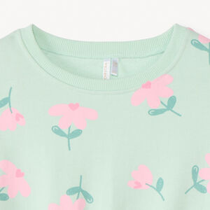 Sweat molleton oversize imprimé pour bébé fille 