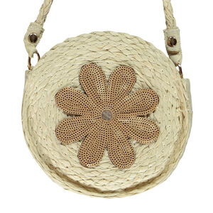 Sac bandoulière effet tressé avec fleur en sequins fille 