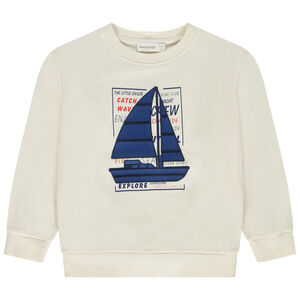 Sweat molleton patch brodé voilier garçon 