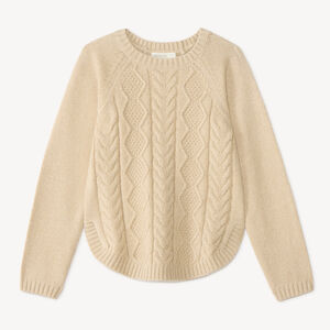Meisjestrikpullover met kabelpatroon 