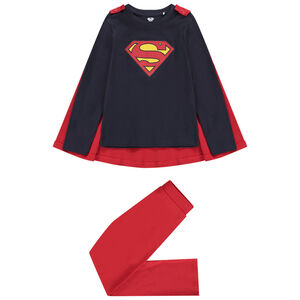 Pyjama 2 pièces en jersey print Superman Warner avec cape garçon 
