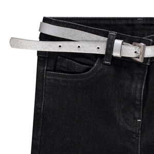 Jean slim avec ceinture amovible pour fille 