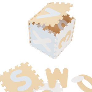 Speeltapijt van schuim met letters en cijfers - Beige 