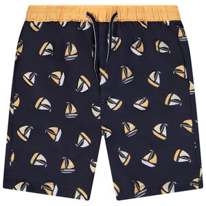 Zwembroek van microvezel met zeilbootprint voor baby jongen 