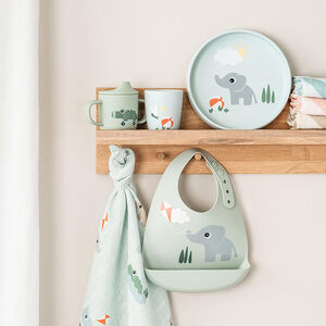 Assiette en silicone avec ventouse Playground Bleu 