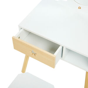 Petite coiffeuse fonctionnelle avec tabouret en bois 