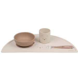 Set repas enfant - Silicone - Nature/ours - 4 Pcs 