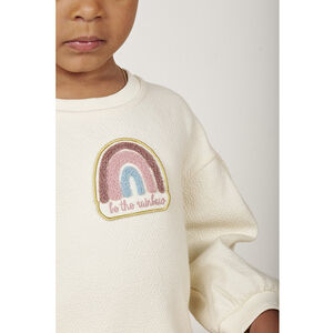 2-in-1 jurk van cloqué molton en tule met lange mouwen voor babymeisjes 