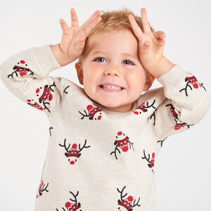Ensemble jogging imprimé rennes de Noël pour bébé garçon 