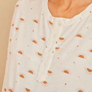 Oversize T-shirt voor zwangerschap en borstvoeding met zonnenprint 