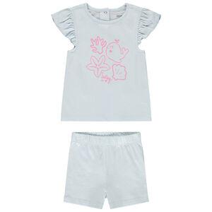 Set pyjama court en jersey print océan pour bébé fille 